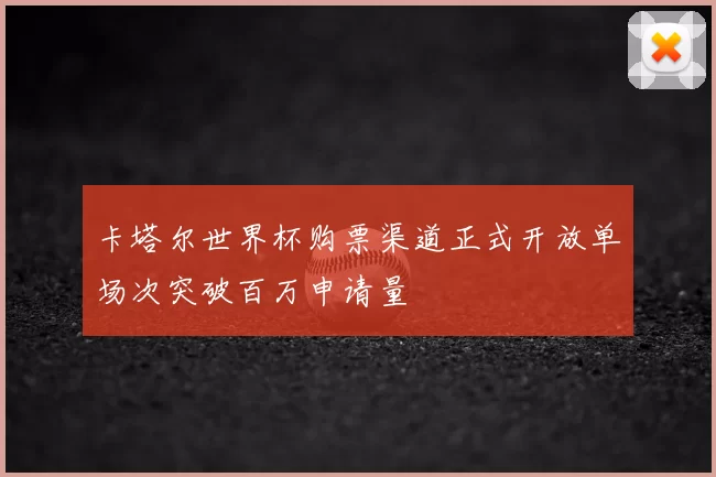 卡塔尔世界杯购票渠道正式开放单场次突破百万申请量